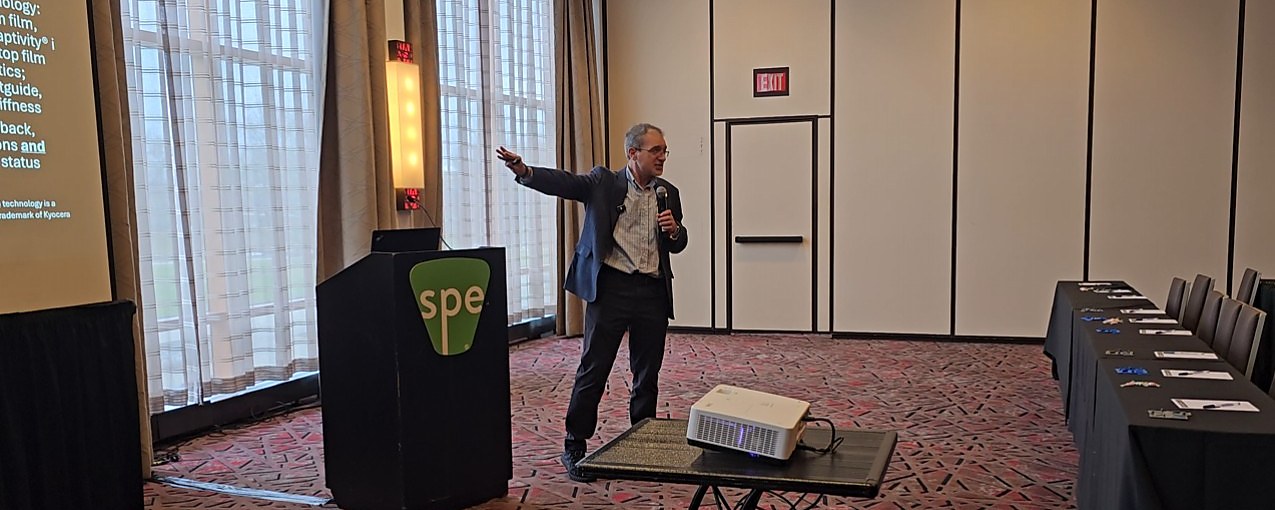 John Skabardonis presenting his Smart Surfaces talk